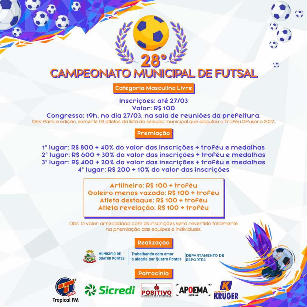 Ponte Serrada convida para abertura do Campeonato de Futsal e